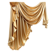 Elegant Gold Drapery Luxurious Fabric Swags and Tails Design png