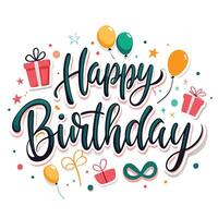 happy birthday with colorful elements vector