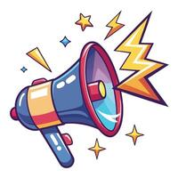 a megaphone with a lightning bolt coming out of it vector
