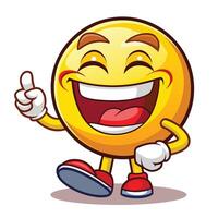 emoticon character with thumbs up and smiling vector