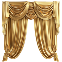Luxurious Gold Curtains Elegant Drapery Royal Fabric Design png