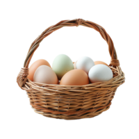 Fresh Eggs in a Wicker Basket Farm Fresh Produce png
