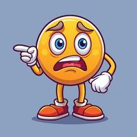 emoticon character with sad face pointing vector
