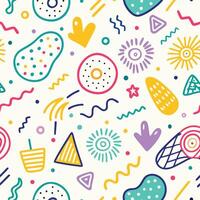 seamless pattern with shapes white background vector