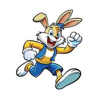 a cartoon rabbit running with his vector