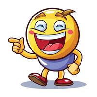 emoticon character with a happy face and pointing vector