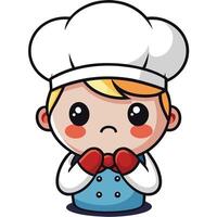 a cartoon chef with a sad face white background vector