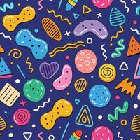 seamless pattern with colorful retro white background vector