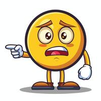 emoticon character with angry face pointing finger at something vector