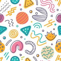 seamless pattern with colorful shapes and white background vector