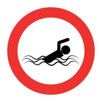 circular sign prohibiting bathing vector