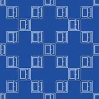 Minimalist Opened Window thin line seamless pattern vector