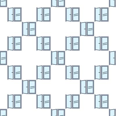 Apartment Window blue seamless pattern