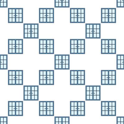 Closed Window blue seamless pattern
