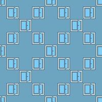 Minimalist Opened Window blue seamless pattern vector