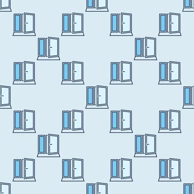 Opened Portal Freedom blue seamless pattern