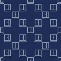 Opened Glass Frame Window seamless pattern in thin line style vector