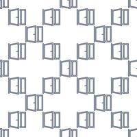Clear House Window seamless pattern in outline style vector