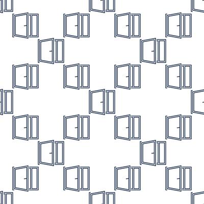 Clear House Window seamless pattern in outline style