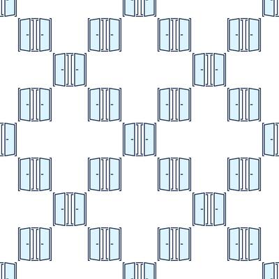 Open Window square blue seamless pattern
