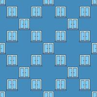 Closed Window minimal blue seamless pattern vector