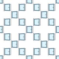 Opened Big Portal Window blue seamless pattern vector