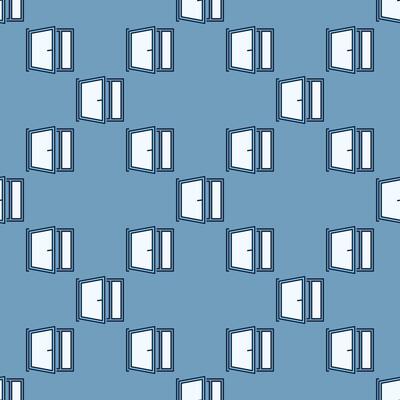 Clear House Window blue seamless pattern