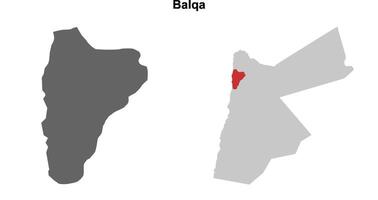 Balqa governorate blank outline map set vector