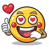 emoticon with heart illustration vector