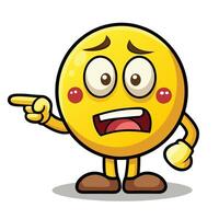 emoticon character pointing at something vector