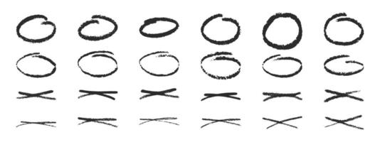 A set of strokes and doodles with marker pen, pencil, chalk . Hand drawn doodles, swirls and curves. illustration of various strokes and lines drawn with charcoal. vector