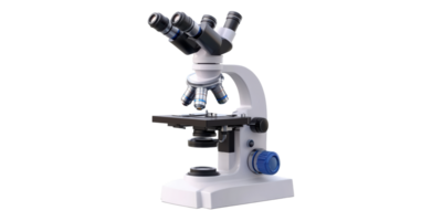 Modern laboratory microscope isolated on transparent background png