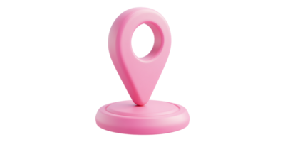 Pink map pin icon isolated on transparent background png