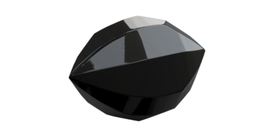 Black geometric shape with reflective surface isolated on transparent background png