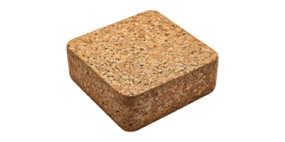 Square cork block isolated on transparent background png