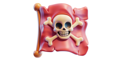 Pirate flag with isolated on transparent background png