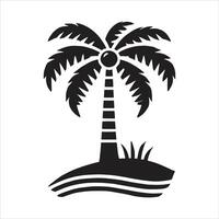 Palm tree icon on white background vector