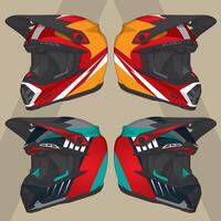 Modern Design Helmet With Red Color He Side Angle Template vector