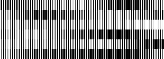 Black and white striped halftone gradient strips. Fading line gradation background. Repeating linear pattern backdrop. Parallel lines wallpaper for overlay, print, cover. Doppler effect concept vector