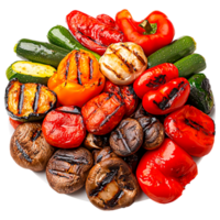Grilled Colorful Vegetables a Plate png
