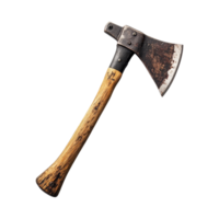 Chopping action axe close-up rustic setting nature png