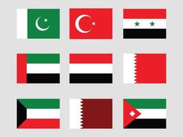 set of Middle East flags vector