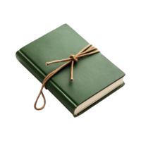 Writing journey green notebook on a table close-up png