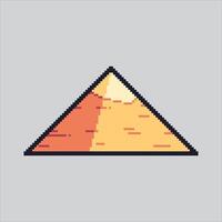 Pixel art illustration Pyramid Building. Pixelated Pyramid Monument. Pyramid Building Monument Icon pixelated for the pixel game and icon for website and game. old school retro. vector