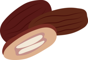Slice of Dates with seeds png