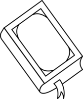 Simple Line Art of an Open Book for Coloring Page png