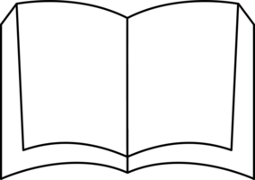 Illustration of an Open Book with Blank Pages for Coloring Page png