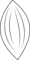 Minimalist Line Art of a Rice Shape for Coloring Page png