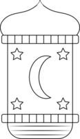 Decorative Lantern with Moon and Stars Design for Coloring Page png