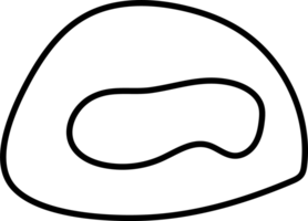 Minimalist Abstract Shape with Black Outline for Coloring Page png